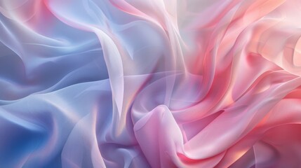 Obraz premium Soft Pastel Fabric Folds, Smooth Satin Texture in Pink and Blue for Elegant Background