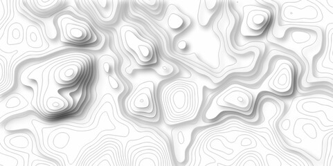The stylized height of the topographic map in contour, lines. Topography and geography map grid abstract backdrop. creative cartography illustration. Black and white landscape geographic pattern.