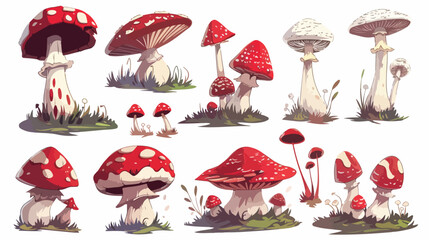 Mushroom isolated vector style cartoon vector ill - obrazy, fototapety, plakaty