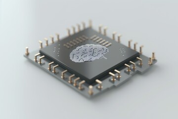 AI Brain Chip flip chip technology. Artificial Intelligence public health surveillance system mind cmos axon. Semiconductor posterior insula circuit board ambient intelligence