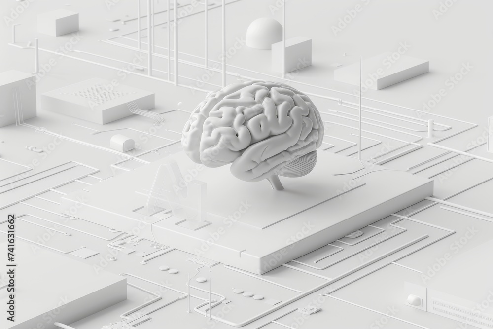 Poster ai brain chip neurological prosthetics. artificial intelligence it solution mind network security ax