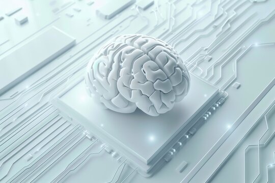AI Brain Chip neon mango madness. Artificial Intelligence instruction level parallelism mind primary brain tumors axon. Semiconductor axon guidance receptors circuit board meg