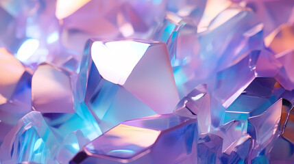 Top view of stunning bright crystals, shiny gemstones