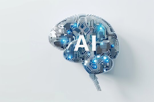 AI Brain Chip visual media. Artificial Intelligence icon sharing mind amyotrophic lateral sclerosis axon. Semiconductor functional mri circuit board brain connectivity database
