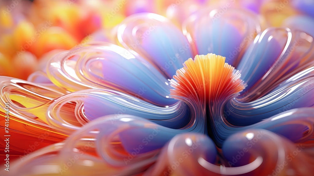 Poster a mesmerizing 3d abstract multicolor visualization