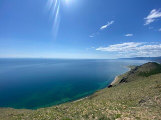Fototapeta na wymiar landscapes on the shore of Lake Baikal