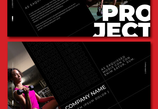 Black and White Pitch Deck Layout with Bold Typography