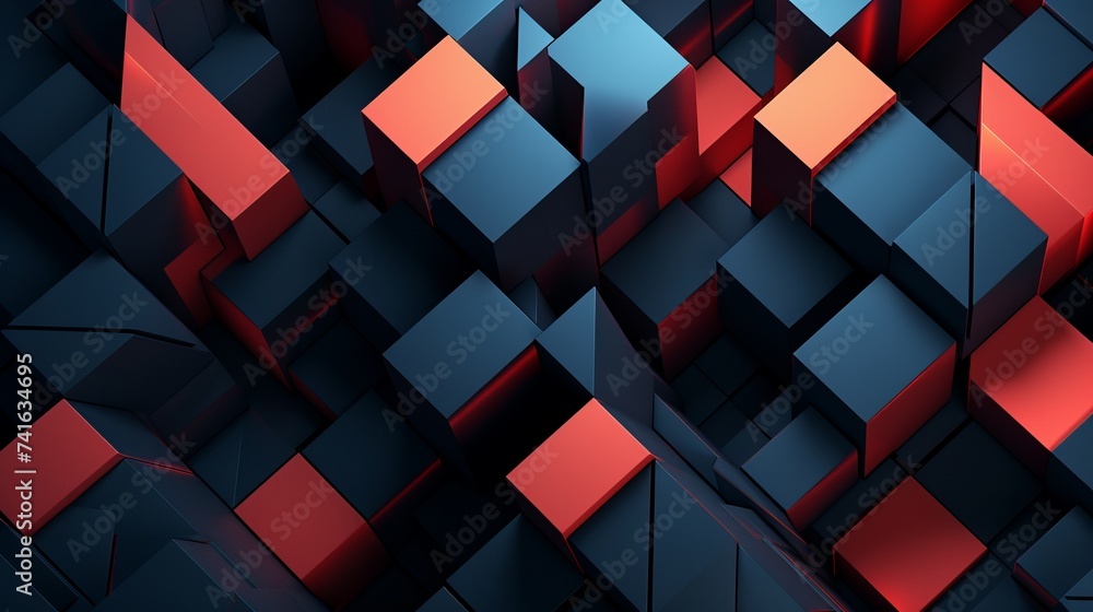 Poster a seamless real 3d background featuring modern, futuristic geometric patterns, ideal for graphic des
