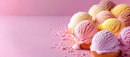 Roti es krim or bread with ice cream or es krim burger or bun burger ice cream with many flavor food photography. with copy space image. Place for adding text or design