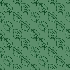 Abstract background Seamless pattern of green leaves on a green background can be used in web banner design. Product packaging and product covers.