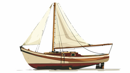 Old boat vector flat minimalistic isolated illust