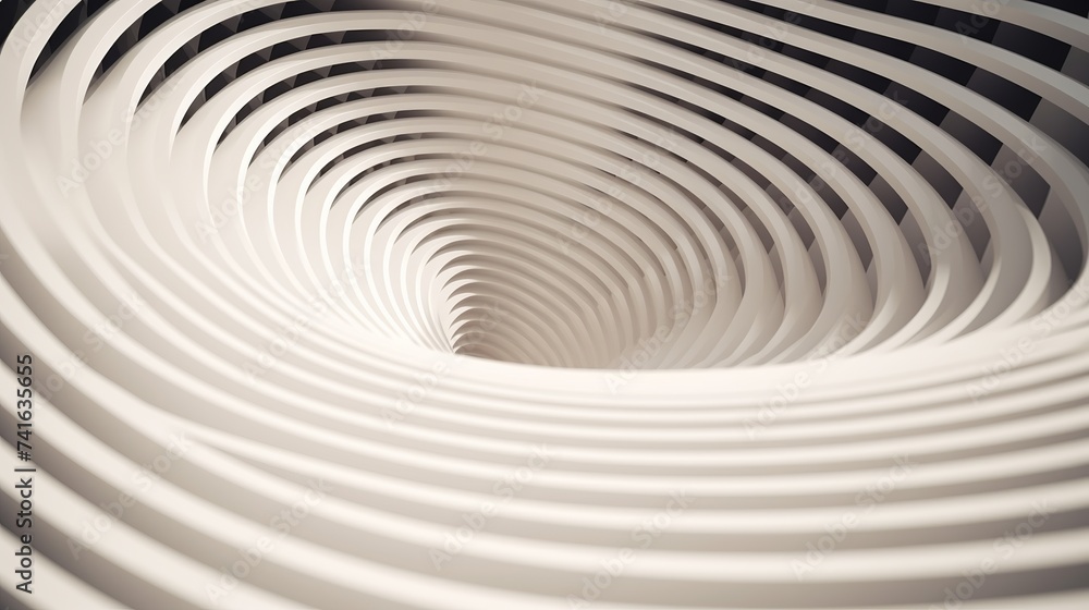 Aufkleber abstract futuristic architecture circular concentric background. wave outdoor structures. minimal fu