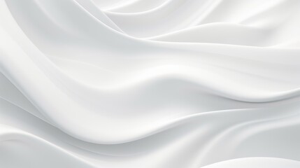 Abstract soft waves of white fabric   highlights future background. 3D illustration and rendering