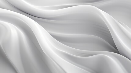 Fototapeta premium Abstract soft waves of white fabric highlights future background. 3D illustration and rendering