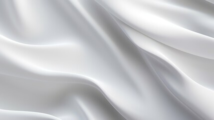 Fototapeta premium Abstract soft waves of white fabric highlights future background. 3D illustration and rendering