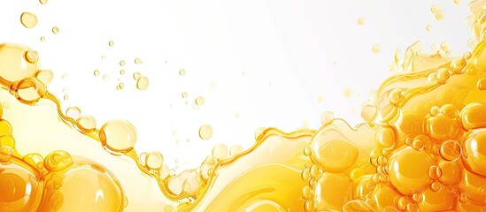 Air bubbles in the texture of honey vegetable oil machine oil juice or beer. with copy space image. Place for adding text or design - obrazy, fototapety, plakaty