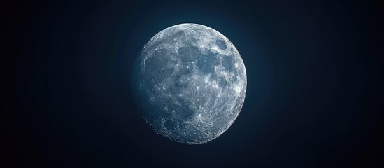 Fototapeta premium Full moon Picture of the moon in 4k quality. with copy space image. Place for adding text or design