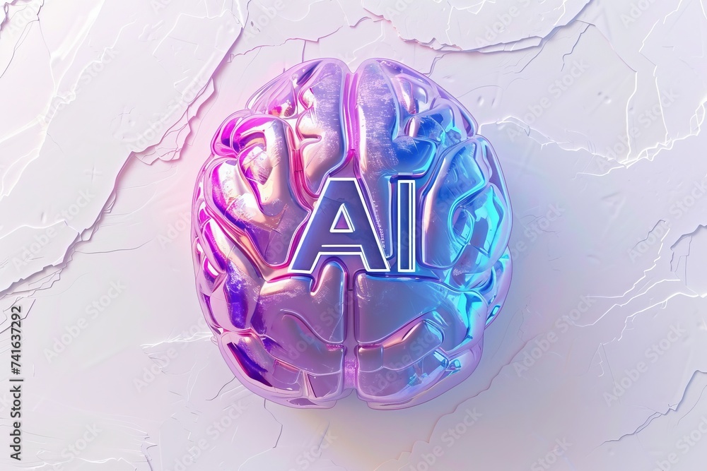 Aufkleber ai brain chip neuroergonomics. artificial intelligence neurosensing mind brain computer interface te
