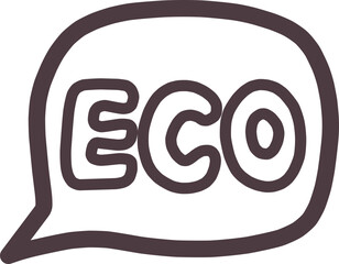 ECOの文字が入ったシンプルな吹き出しの手描きイラスト