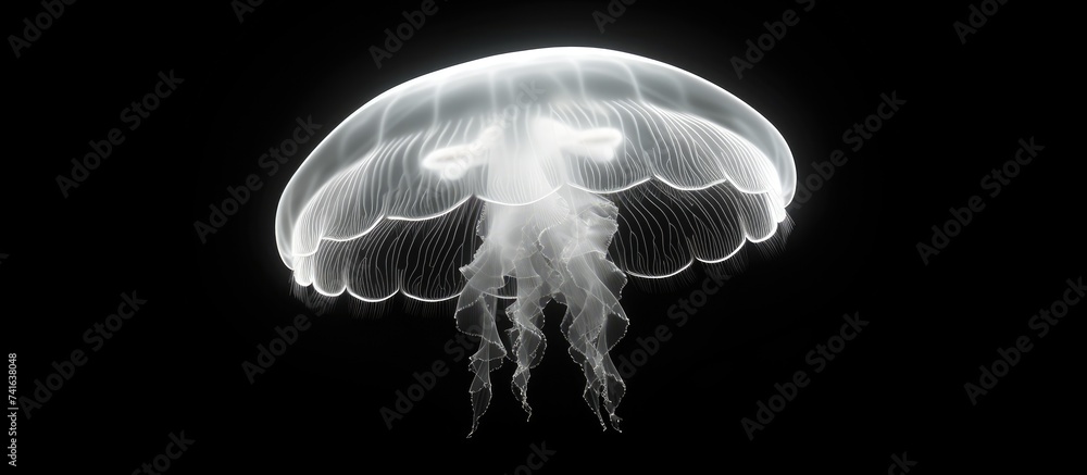 Poster Moon Jellyfish. with copy space image. Place for adding text or design