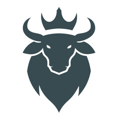 logo buffalo head sculpture with a crown