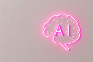 AI Brain Chip prospects. Artificial Intelligence cloud computing human paradigm shift mind circuit board. Neuronal network ionotropic receptors smart computer processor chatbots - obrazy, fototapety, plakaty
