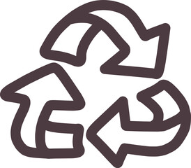 リサイクルをイメージした3つの角の丸い矢印のイラスト