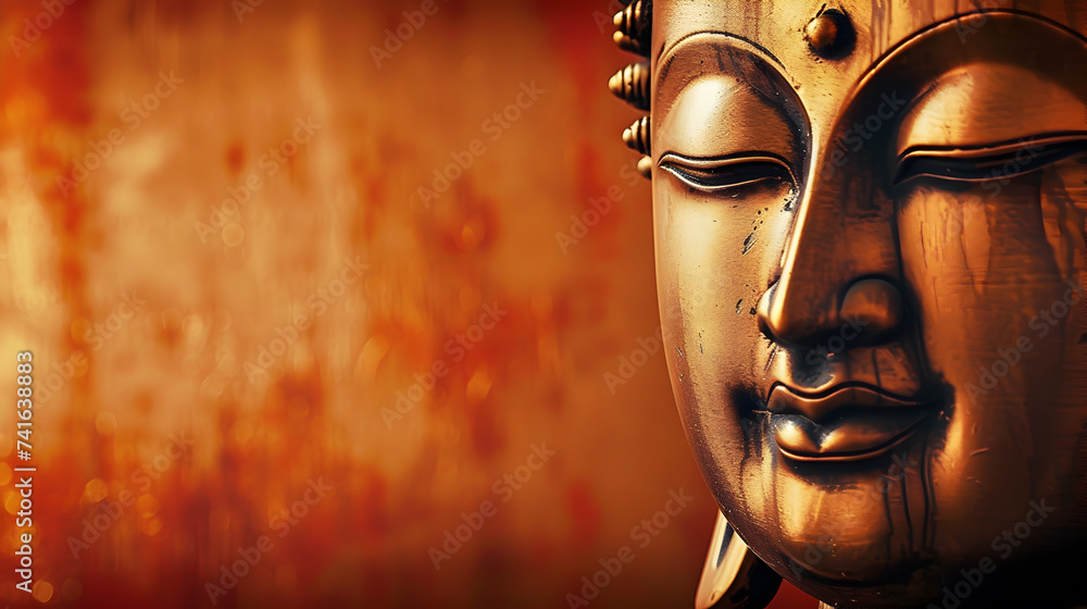 Wall mural face of buddha background