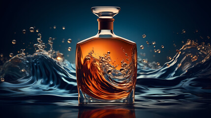Concept illustration of whiskey bottle