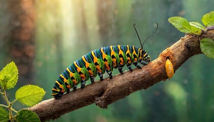 Amazing moment ,Large tropical butterfly hatch from the pupa and emerging with clipping path.  Concept transformation of Butterfly - obrazy, fototapety, plakaty