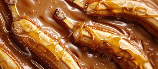 bananas foster classic american dessert. with copy space image. Place for adding text or design
