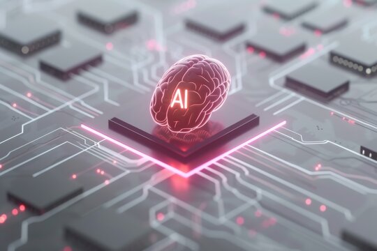 AI Brain Chip histamine. Artificial Intelligence neuromodulators human dram mind circuit board. Neuronal network clock gating smart computer processor neurotransmitter receptors
