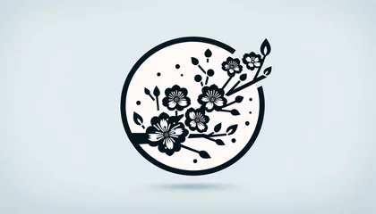 Papier Peint photo Lavable Papillons en grunge Generative AI cherry blossom icon