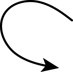 Hand drawn arrows. Hand drawn freehand different curved lines, swirls arrows. Curved arrow line. Doodle, sketch style. Isolated Vector illustration.