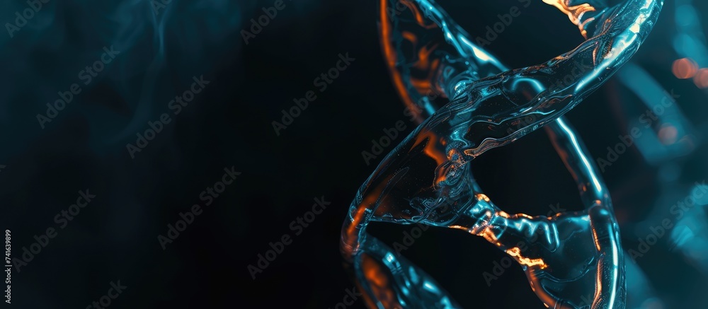 Poster dna strand icon 3d render illutration healthcare medical logo isolated transparent background. with 