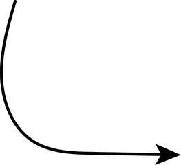 Hand drawn arrows. Hand drawn freehand different curved lines, swirls arrows. Curved arrow line. Doodle, sketch style. Isolated Vector illustration.