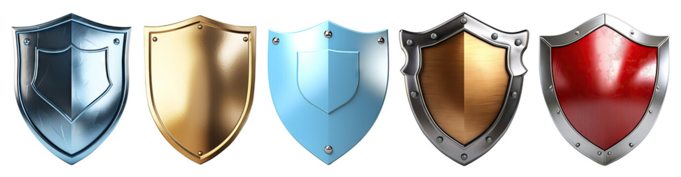 Set of shields cut out. Protect and security concept