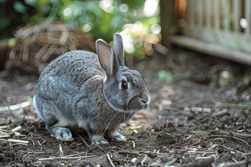 Funny grey rabbit