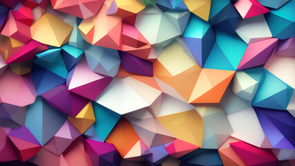 Geometric colorful  polygon colorful abstract shapes 
 3d render style background