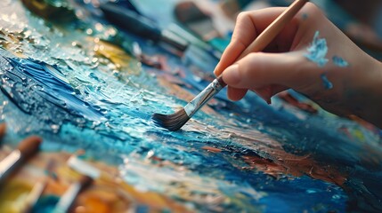 Obraz premium artist in their creative process painting