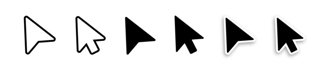 Pointer arrow vector icon set. Computer mouse cursor symbol. Vector illustration. 