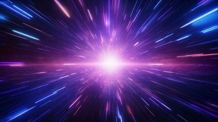 Blue and purple neon glow abstract background for speed and celebration