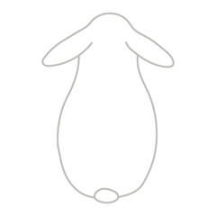 Cute Easter bunny, rabbit, hare cartoon character illustration. Hand drawn style line art design, isolated vector. Holiday clip art, seasonal card, banner poster, element