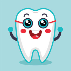 cartoon dental hygiene character vector illustration