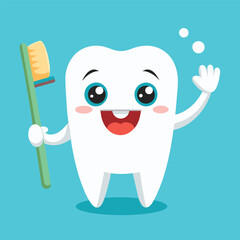 cartoon dental hygiene character vector illustration