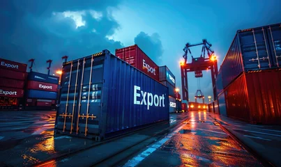 Foto op Canvas Cargo containers with word Export © piai