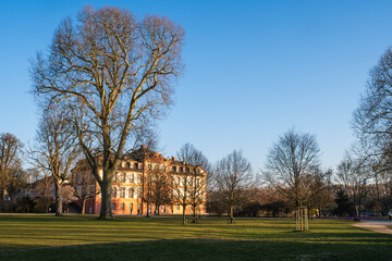 Sunny day in the castle park in Wiesbaden/Germany