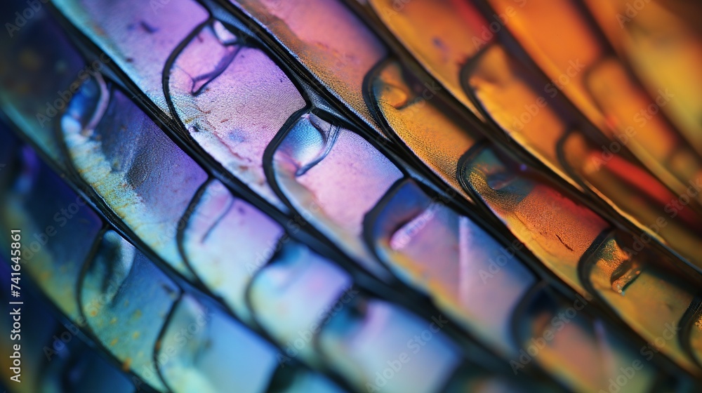 Poster macro shot of the wing of a swallowtail butterfly’s wing, revealing the microscopic scales that crea