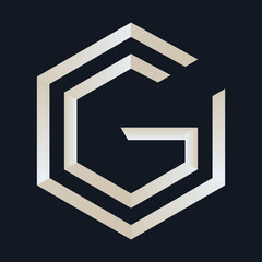 Modern vector logo for letter G, hexagon logo