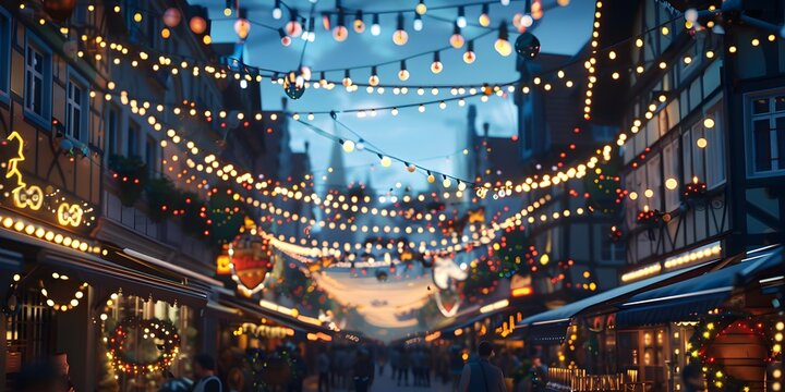 ktoberfest street festival background. With Generative AI technology